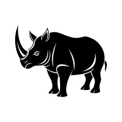 rhinoceros with bold horns vector illustration