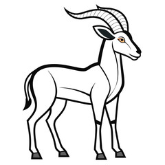 African Addax Animal Vector Art for Nature and Wildlife Design