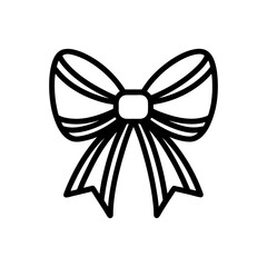 ribbon bow outline icon transparent isolate vector illustration