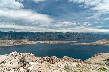 Hiking routes on the Pag Island in Croatia.