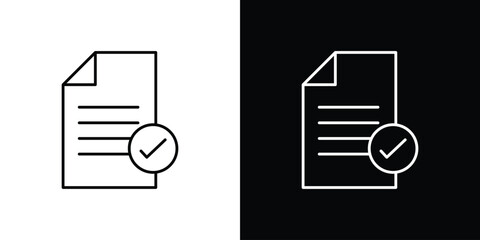 Accept document icon linear vector icon. Editable stroke lines.