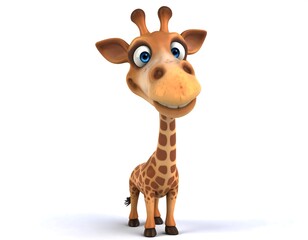 Fototapeta premium Cartoon giraffe, happy expression