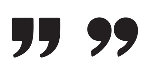 Quotation Mark Icon Isolated on White Background
