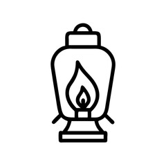 Obraz premium oil lamp line art vector illustration