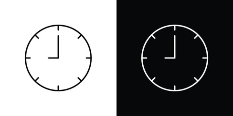 Clock icon linear vector icon. Editable stroke lines.