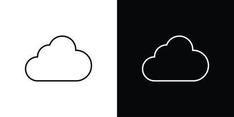 Cloud icon linear vector icon. Editable stroke lines.