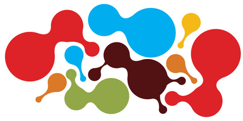 Vector illustration of colorful red and green paint splashes, a dynamic design element for art or medical science