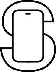 Stylish S Mobile Logo Vector with a bold, curved 'S' design, perfect for tech, mobile apps, or startups seeking a modern, professional brand identity.