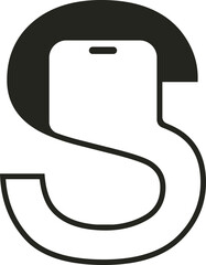 Stylish S Mobile Logo Vector with a bold, curved 'S' design, perfect for tech, mobile apps, or startups seeking a modern, professional brand identity.