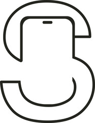 Stylish S Mobile Logo Vector with a bold, curved 'S' design, perfect for tech, mobile apps, or startups seeking a modern, professional brand identity.