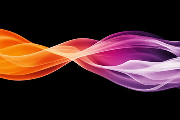 Vibrant abstract waves in neon colors flowing on dark background