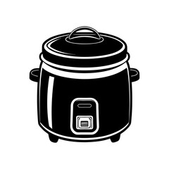 rice cooker black silhouette hand drawn detailed vector illustration