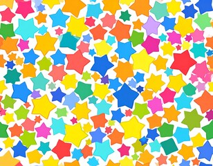 Colorful star pattern on white background
