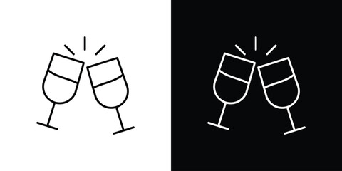 Glass-cheers icon linear vector icon. Editable stroke lines.