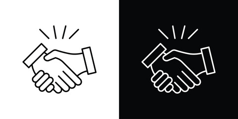 Handshake icon linear vector icon. Editable stroke lines.