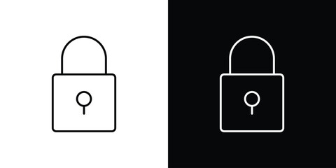 Lock icon linear vector icon. Editable stroke lines.