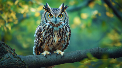 Obraz premium An Owl Flying in the Jungle