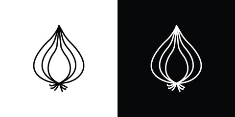 Onion icon linear vector icon. Editable stroke lines.