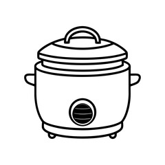 rice cooker line art vector illustration