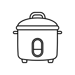 rice cooker line art vector illustration