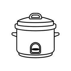 rice cooker line art vector illustration