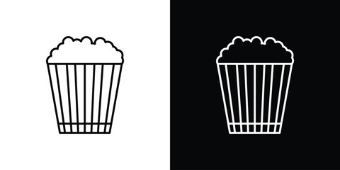 Popcorn icon linear vector icon. Editable stroke lines.