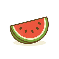 Simple Watermelon Slice Vector Icon