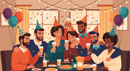 Celebration of togetherness with loved ones at a joyous gathering