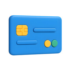 3D Credit Card Icon in Blue and Yellow Colors


