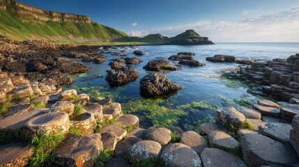 Coastal basalt columns natural landscape