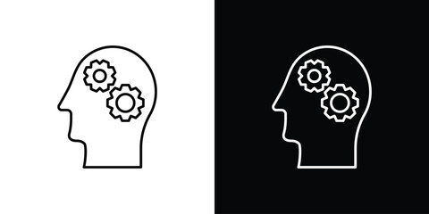 Thinking icon linear vector icon. Editable stroke lines.