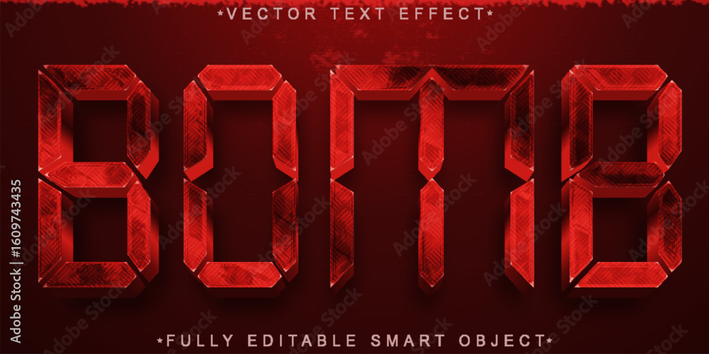 Poster explosive bomb danger blast power style vector fully editable smart object text effect