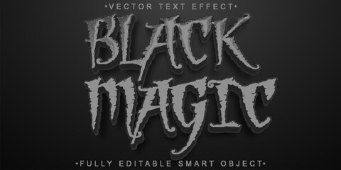  Dark Black Magic Spell Ritual Style Vector Fully Editable Smart Object Text Effect