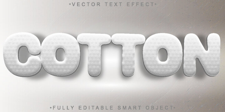  Soft Natural Cotton Fabric Gentle Textile Style Vector Fully Editable Smart Object Text Effect