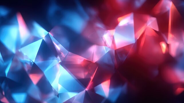 Abstract blurry glowing polygonal background. 3D Rendering , no logos, no brands