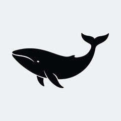 Silhouette whale minimalist graphic animal sea life vector illustration