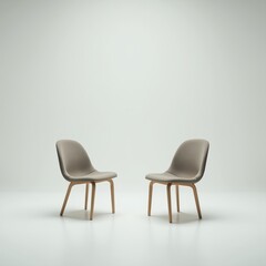 Modern Minimalist Chairs on Empty Floor