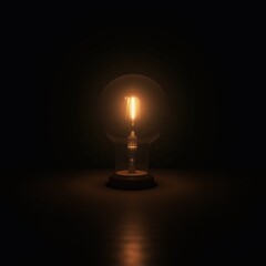 Vintage Light Bulb in Glass Dome Display