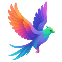 Obraz premium Colorful bird flying illustration vector design graphic animal vibrant art on transparent background