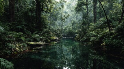 realistic fotography, rainforest