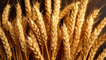 Close-up of golden wheat stalks