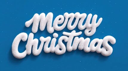 3D text effect merry christmas cartoon style white