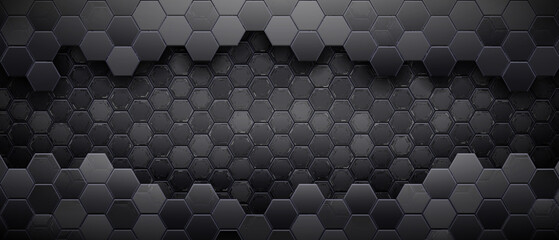 Dark complex tech background with hexagonal shapes. Perfect for any futuristic design.