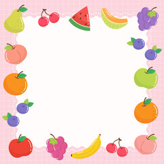 cute mixed fruit party frame 1