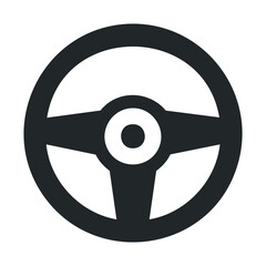 Fototapeta premium Steering wheel icon in minimalist black and white design