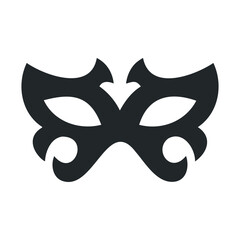 Elegant black masquerade mask with ornate design