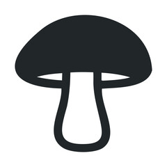 Minimalistic black mushroom icon on white background