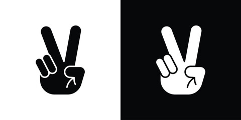 Hand peace icon Symbol, logo illustration. Vector graphics for web.