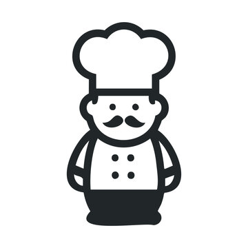 recommend clip art: Cute chef character icon with mustache and hat