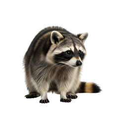 Raccoon with a bushy tail posing